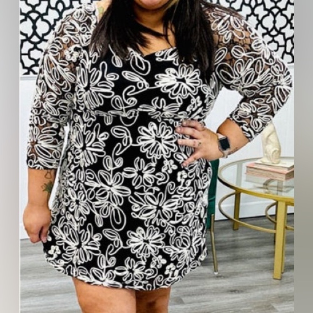 NWT - Southern Grace - Black & White Lace Dress - Woman's XL